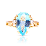 Vintage, 1980s aquamarine and diamond ring