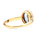 French, Art Deco fine aquamarine single-stone ring