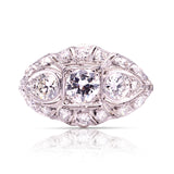 Antique, Belle Époque diamond bombé ring, platinum