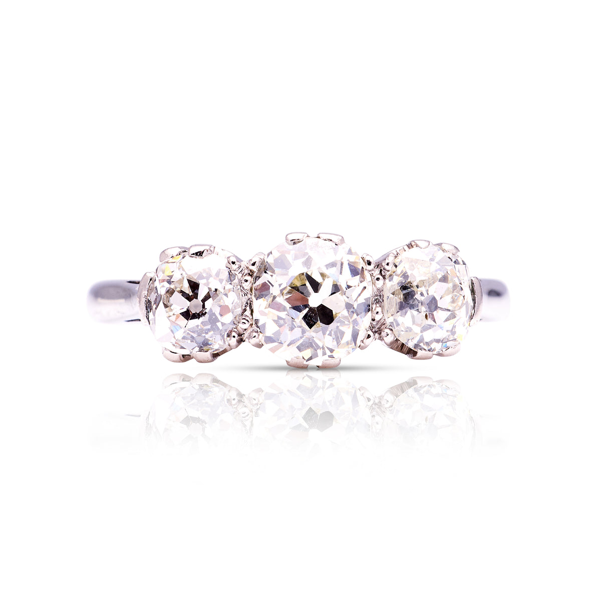 Vintage, Art Deco three-stone diamond ring