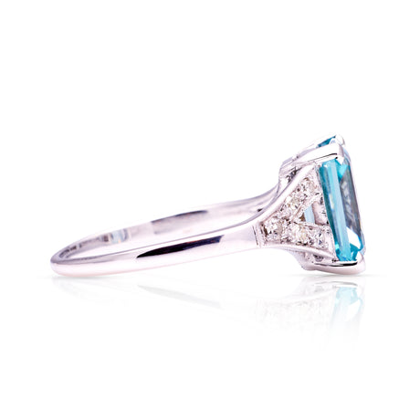 Vintage, Art Deco zircon & diamond ring, platinum