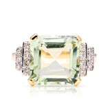 Vintage, Large green amethyst, 18ct yellow gold