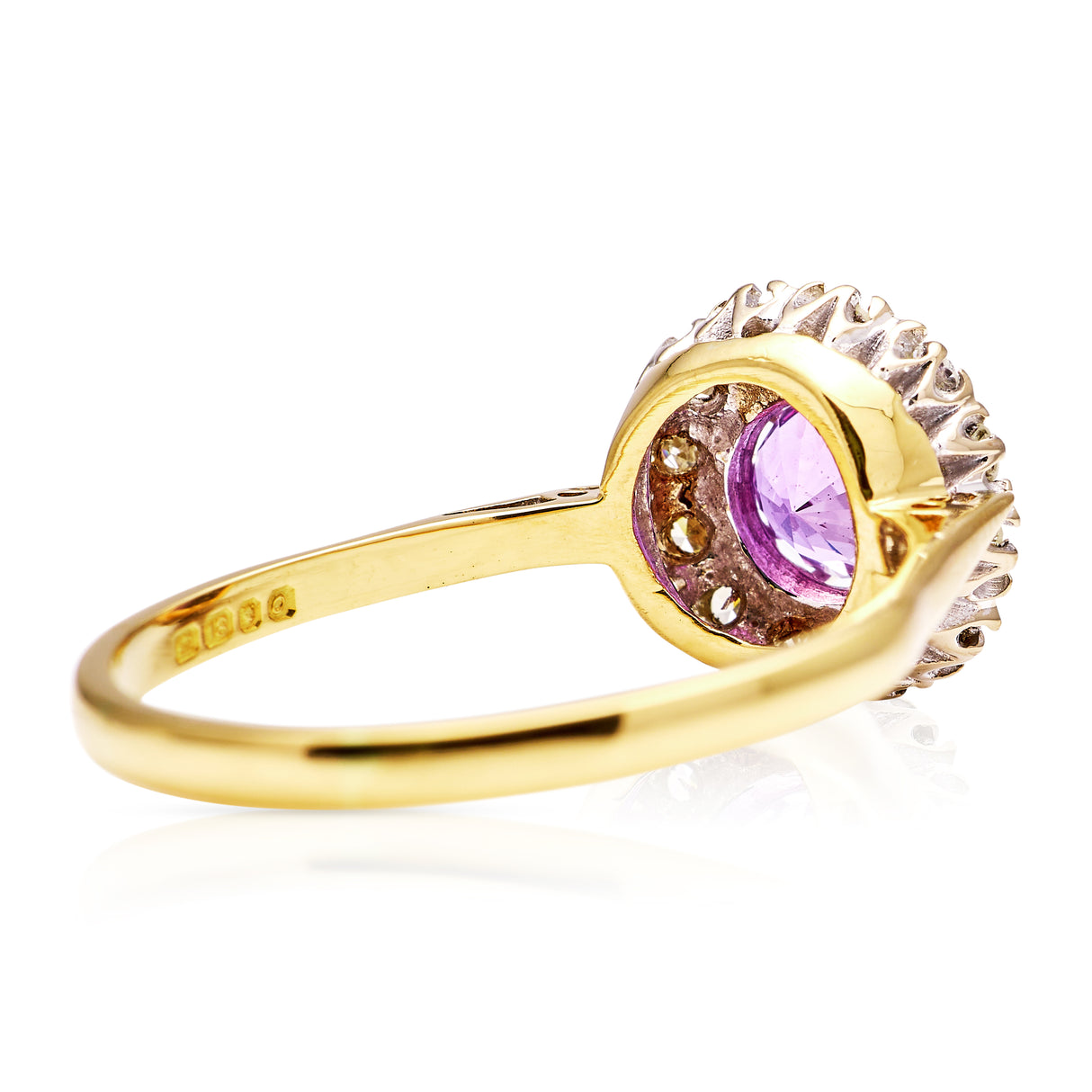 Vintage, 1960s pink sapphire and diamond cluster