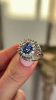 Vintage, 1950s sapphire & diamond cluster cocktail ring