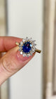 2197-
Vintage, 1980s sapphire & diamond cluster ring
-