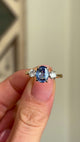 Vintage, 1950s sapphire & diamond three-stone ring