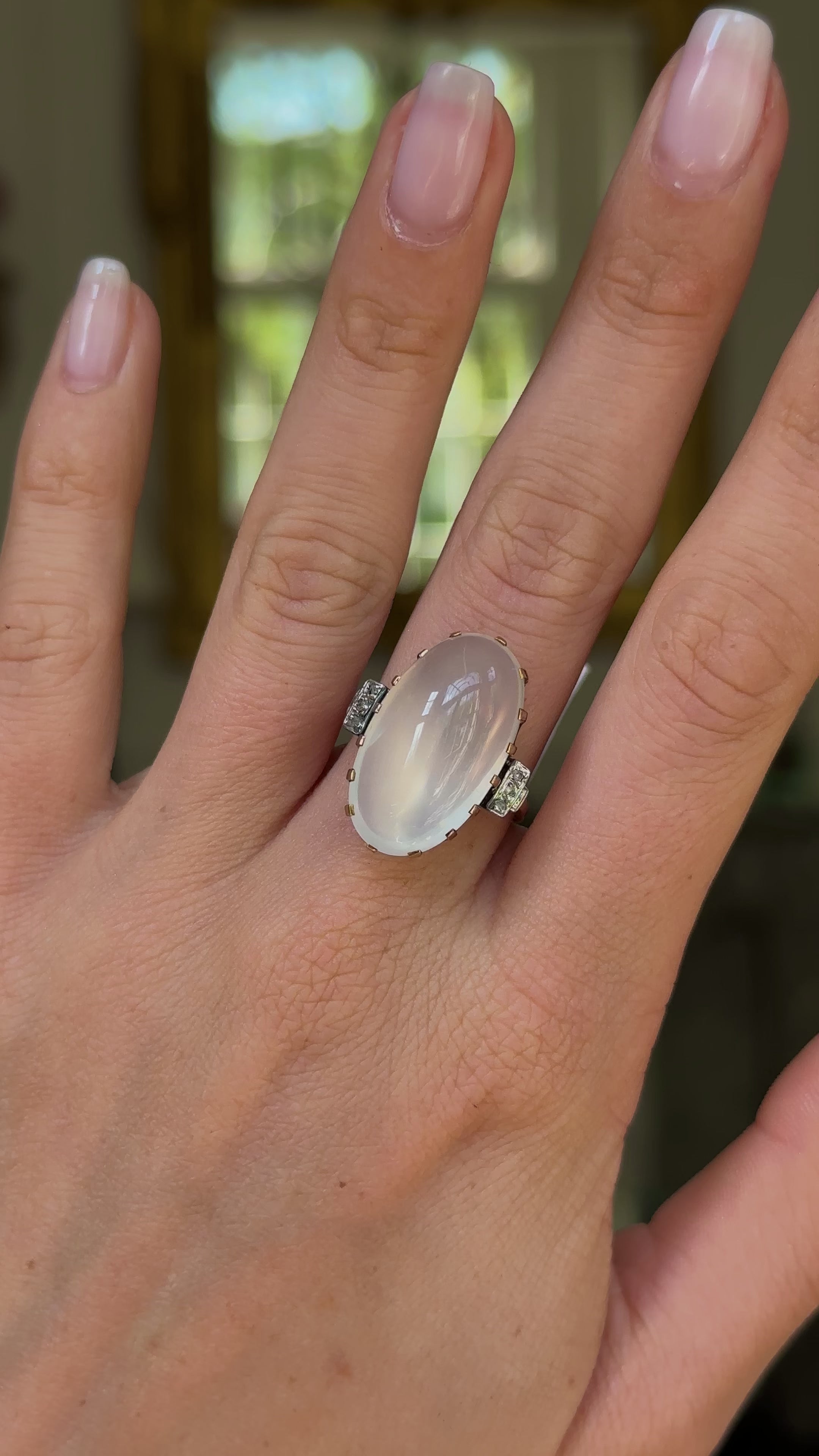 Diamond on sale moonstone ring