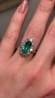 Antique, Edwardian emerald & diamond cluster ring