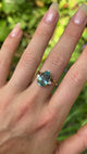 Vintage, 1980s aquamarine and diamond ring, 18ct yellow gold