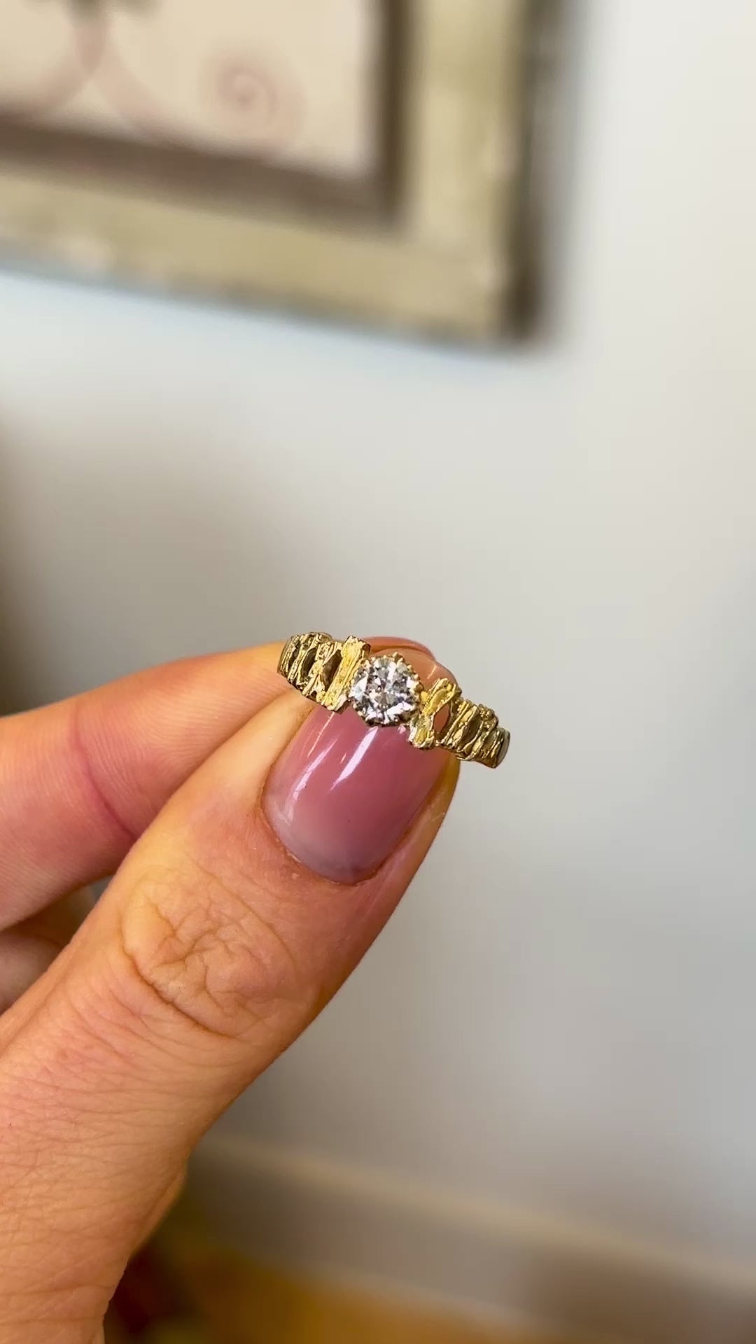 Vintage, Mid Century diamond solitaire ring