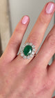 Vintage, 1990s emerald & diamond cluster cocktail ring