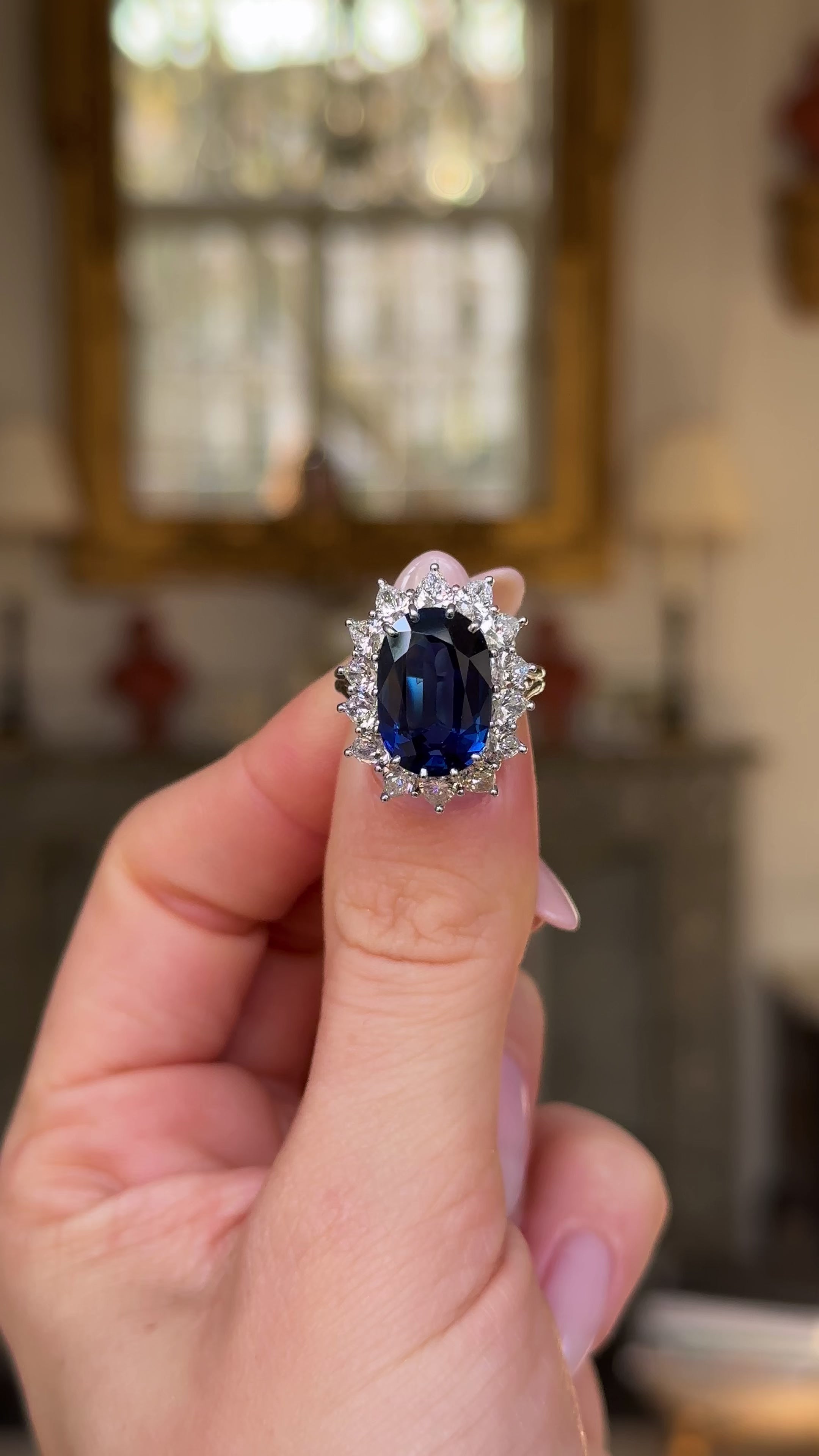 Vintage sapphire cluster on sale ring