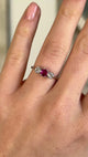 Vintage, 1930s ruby & diamond three-stone ring