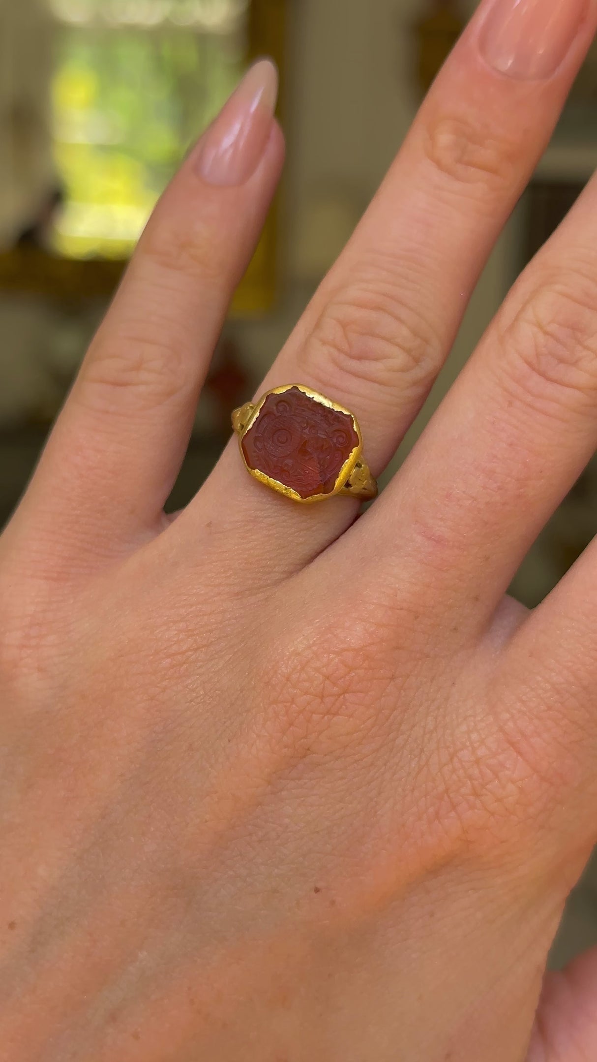 Antique, Georgian carved crest intaglio ring