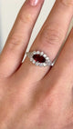 Vintage, 1940s garnet & diamond cluster ring