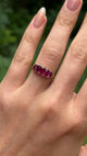 Antique, Edwardian ruby half hoop ring, 18ct yellow gold