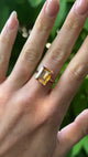 Vintage, Imperial Topaz Single-Stone Ring, 18ct White Gold worn on hand.