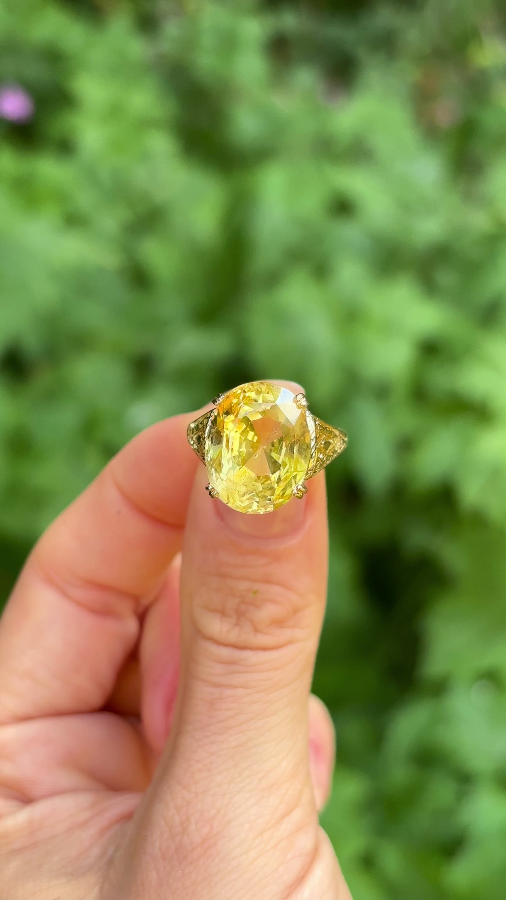 Vintage, 1950s yellow sapphire cocktail ring, 18ct yellow gold