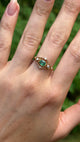 Vintage, 1980s emerald & diamond ring, 18ct yellow gold