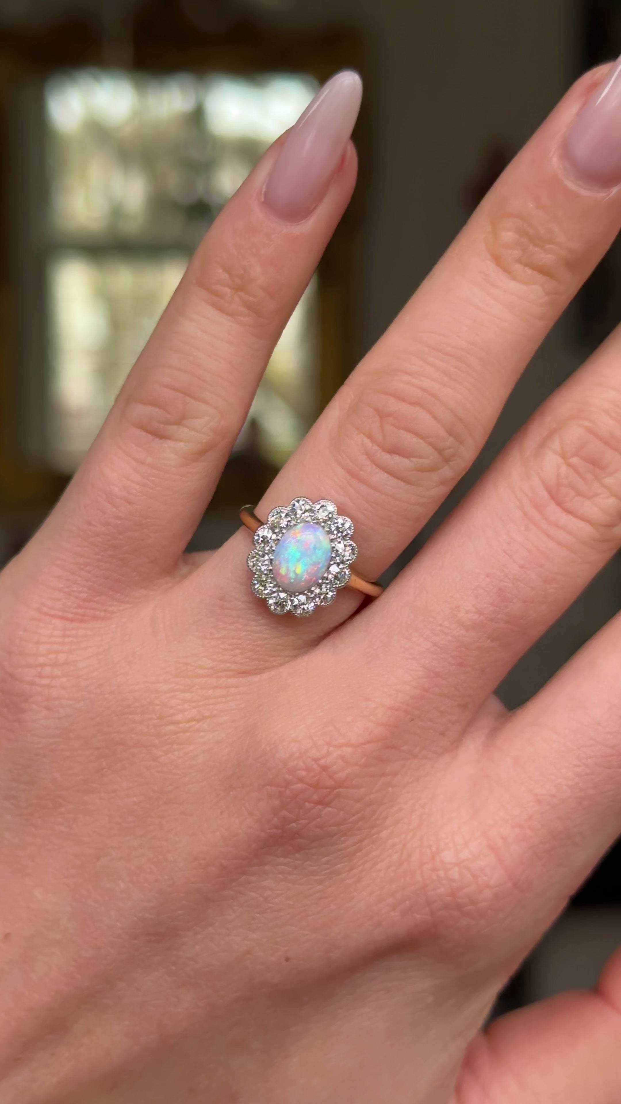 Silver opal clearance engagement rings