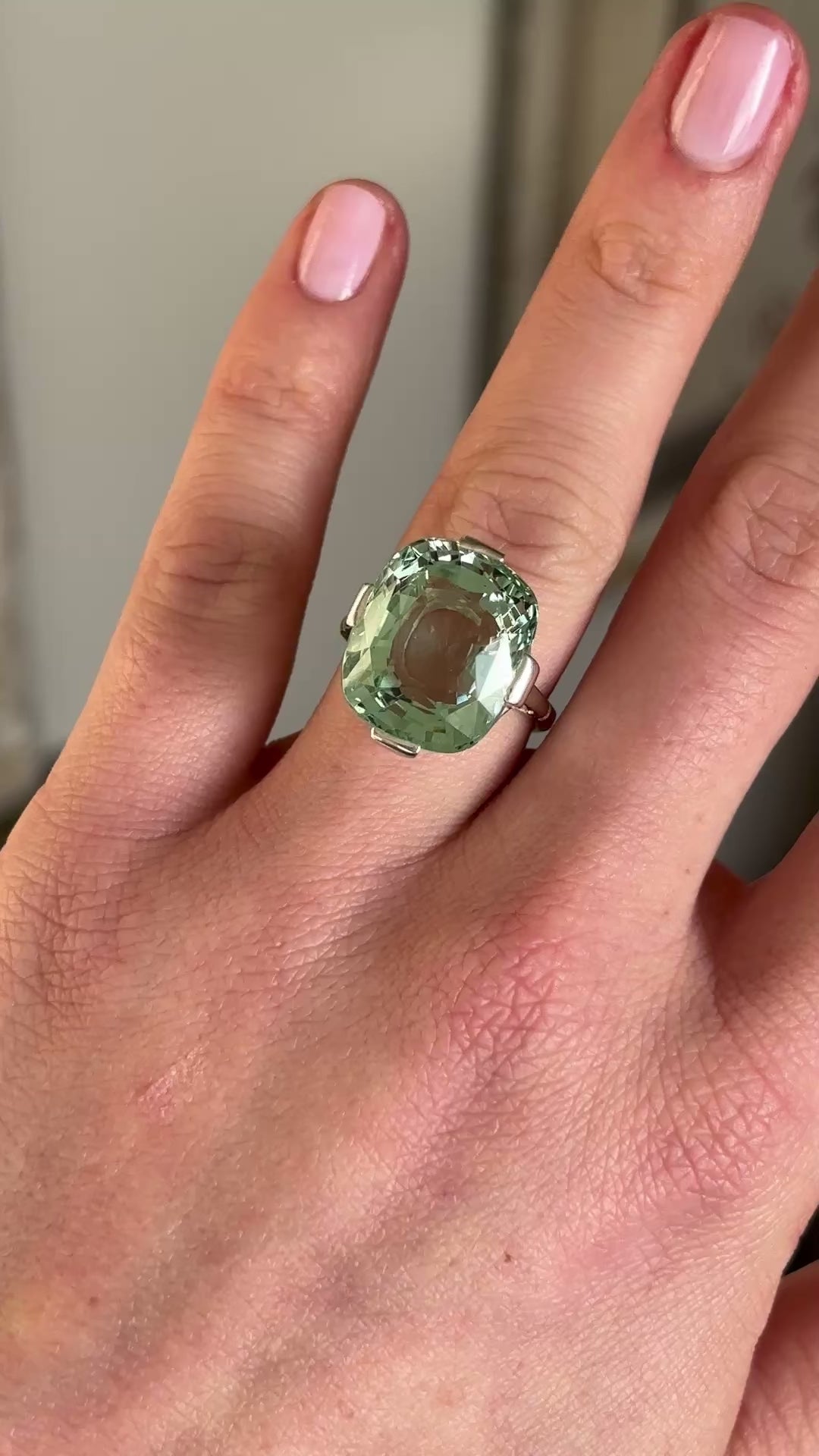 Vintage, Art Deco aquamarine cocktail ring