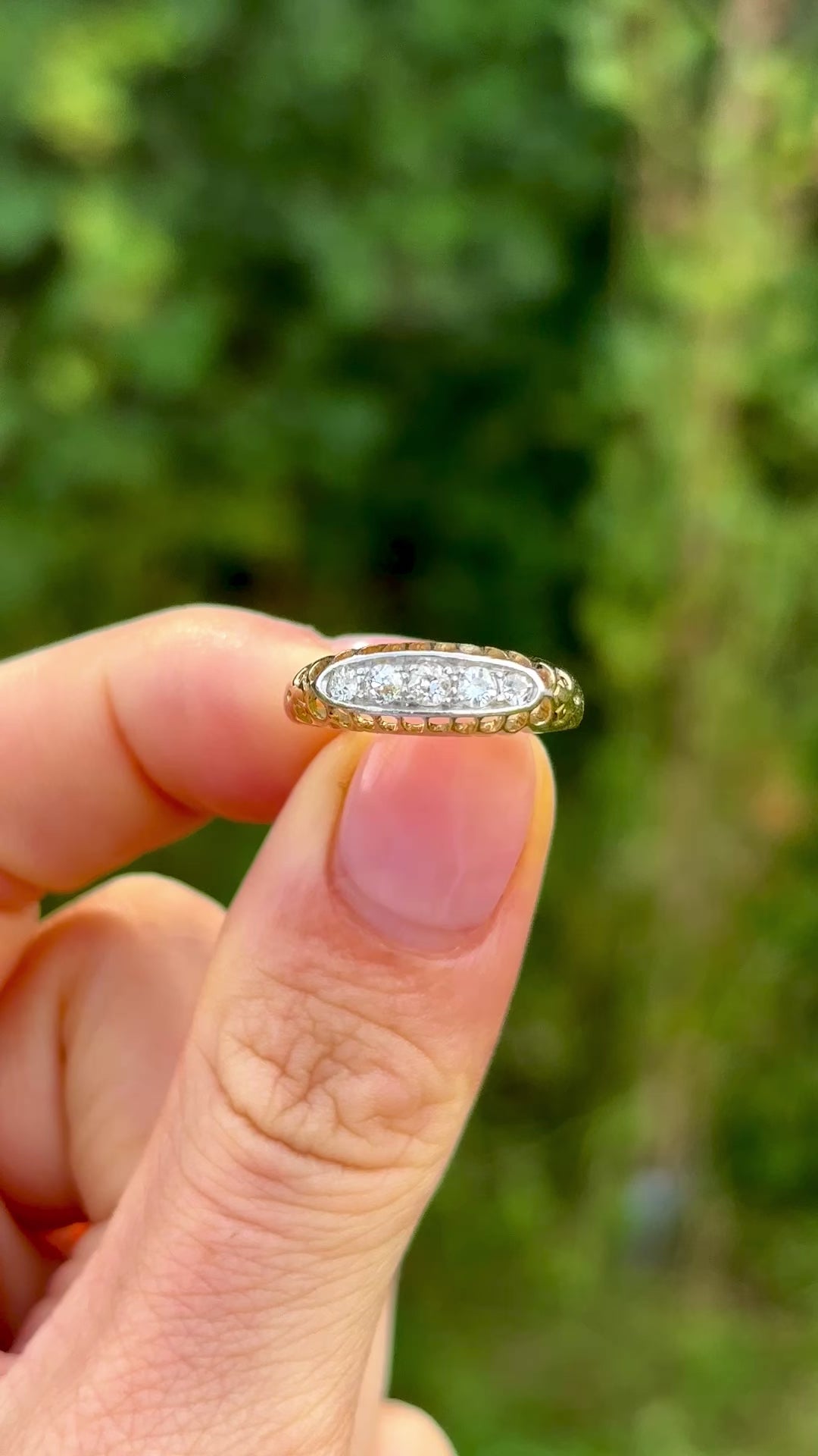 Antique, Edwardian five-stone diamond ring 