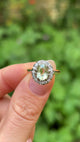 Antique, Edwardian green sapphire and diamond cluster ring, 18ct yellow gold and platinum