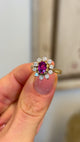 Vintage, 1980s ruby & diamond cluster ring