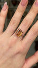 Vintage, Imperial Topaz Single-Stone Ring, 18ct White Gold worn on hand and rotated to give perspective.