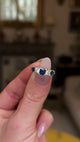 Antique, Victorian sapphire and diamond half hoop ring