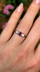 Antique, Edwardian ruby & diamond three-stone ring, 18ct yellow gold & platinum