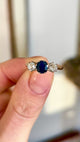 Antique, Edwardian sapphire & diamond three-stone ring