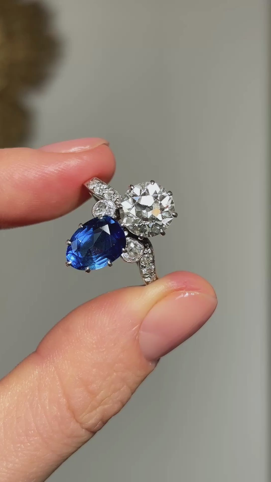 Antique, Belle Époque sapphire & diamond ring