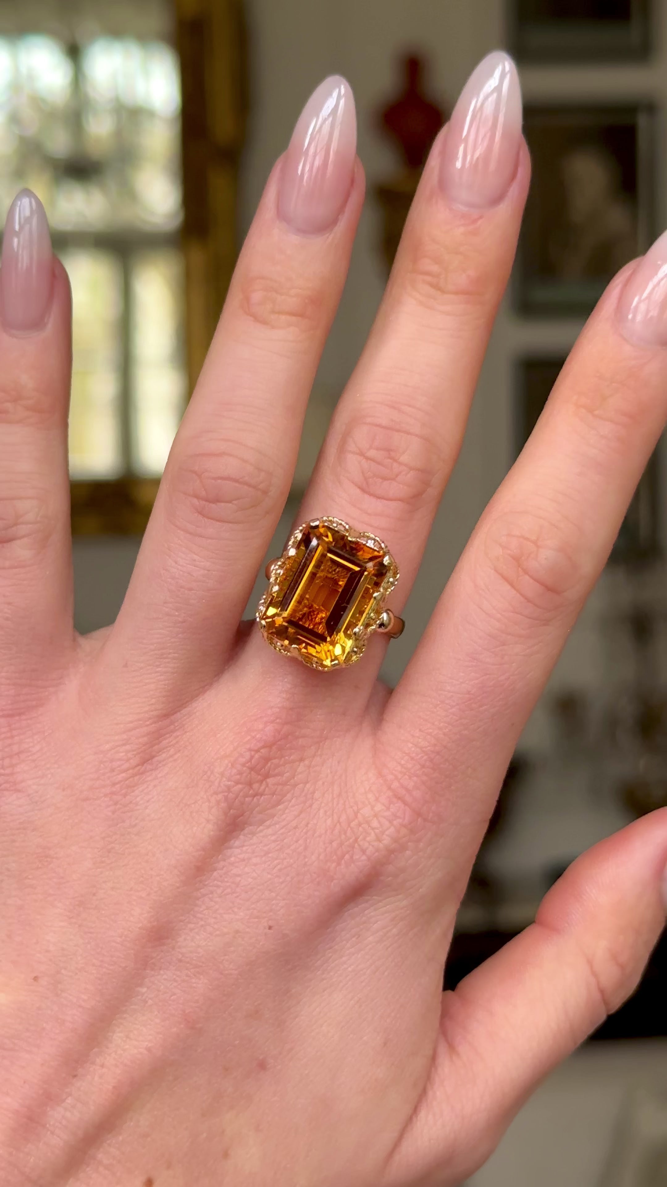 Fashion Vintage Citrine Ring