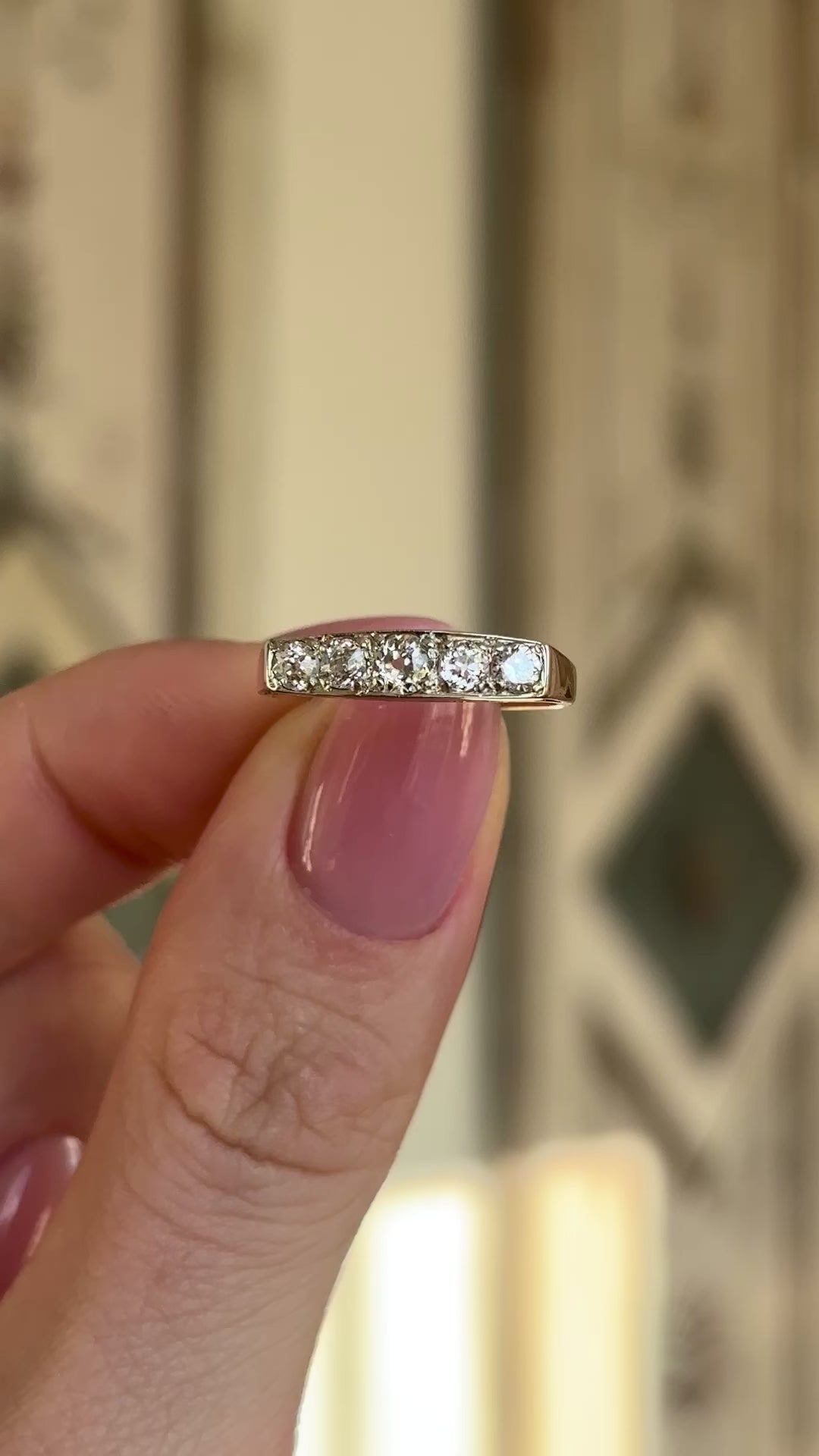 Vintage, five-stone diamond ring