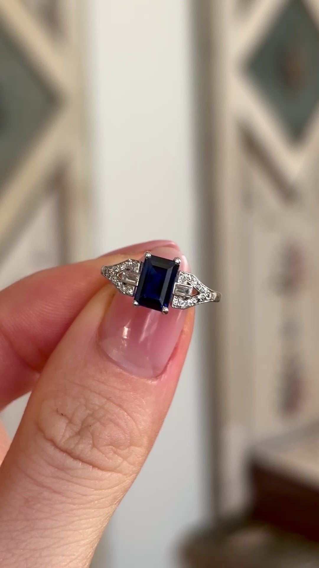 Vintage, Art Deco sapphire & diamond ring