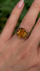 Vintage, 1940s citrine cocktail ring