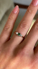 Antique, Edwardian emerald & diamond three-stone ring