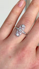 Vintage, Art Deco three-stone diamond panel ring