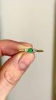 Antique, Edwardian emerald & diamond three-stone ring