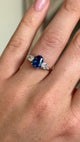 Vintage, sapphire & diamond three-stone ring 