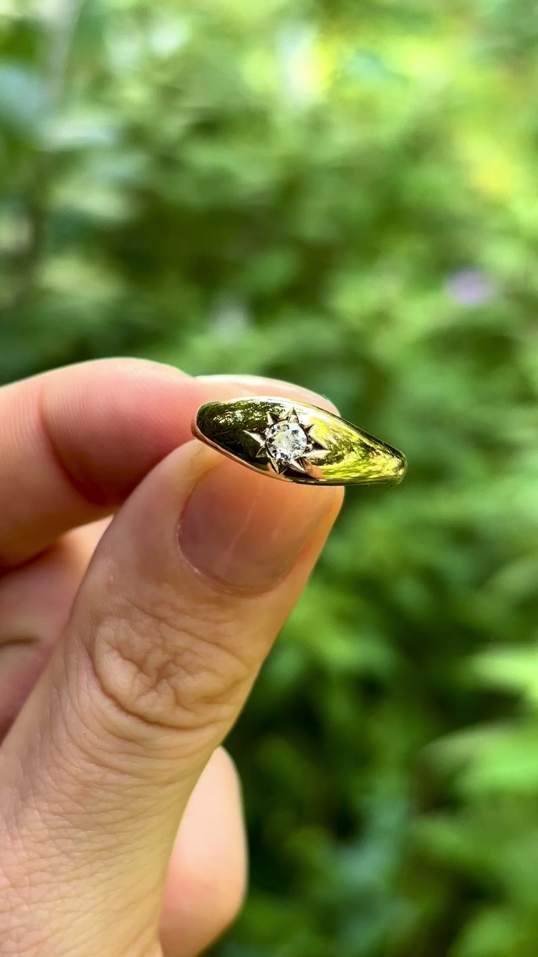 Antique, Victorian diamond gypsy ring, 18ct yellow gold