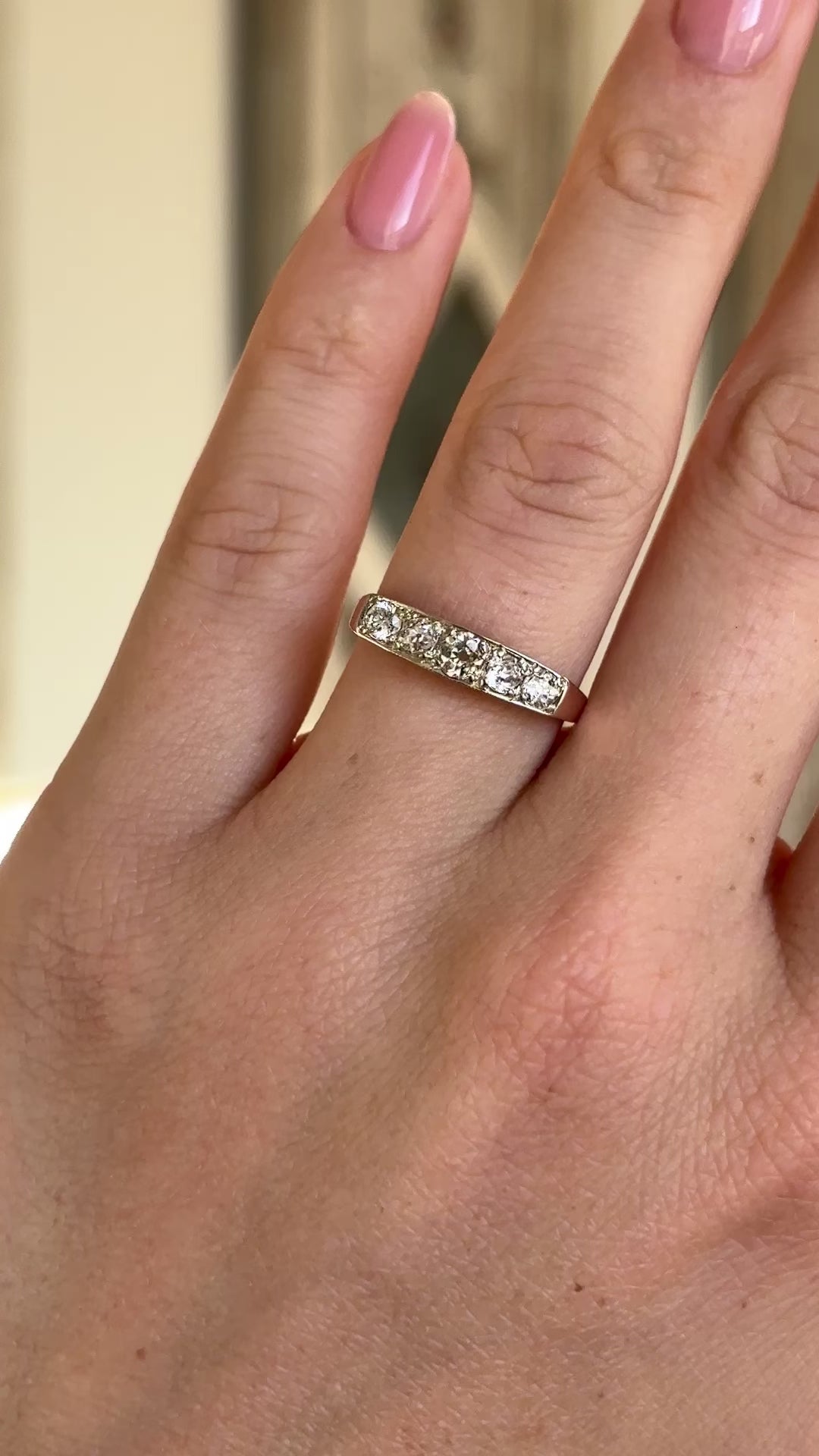 Vintage, five-stone diamond ring