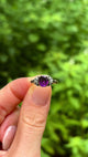 Antique, Georgian amethyst & diamond ring, 15ct yellow gold