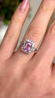 Art Deco, pink sapphire & diamond cluster ring