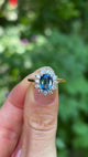 Vintage, 1990s sapphire & diamond cluster ring, 18ct yellow gold