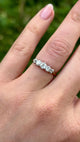 Antique, Edwardian five-stone diamond ring back
