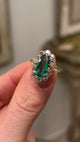 Antique, Edwardian emerald & diamond cluster ring