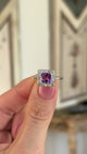 Antique, Art Deco amethyst ring & diamond cluster