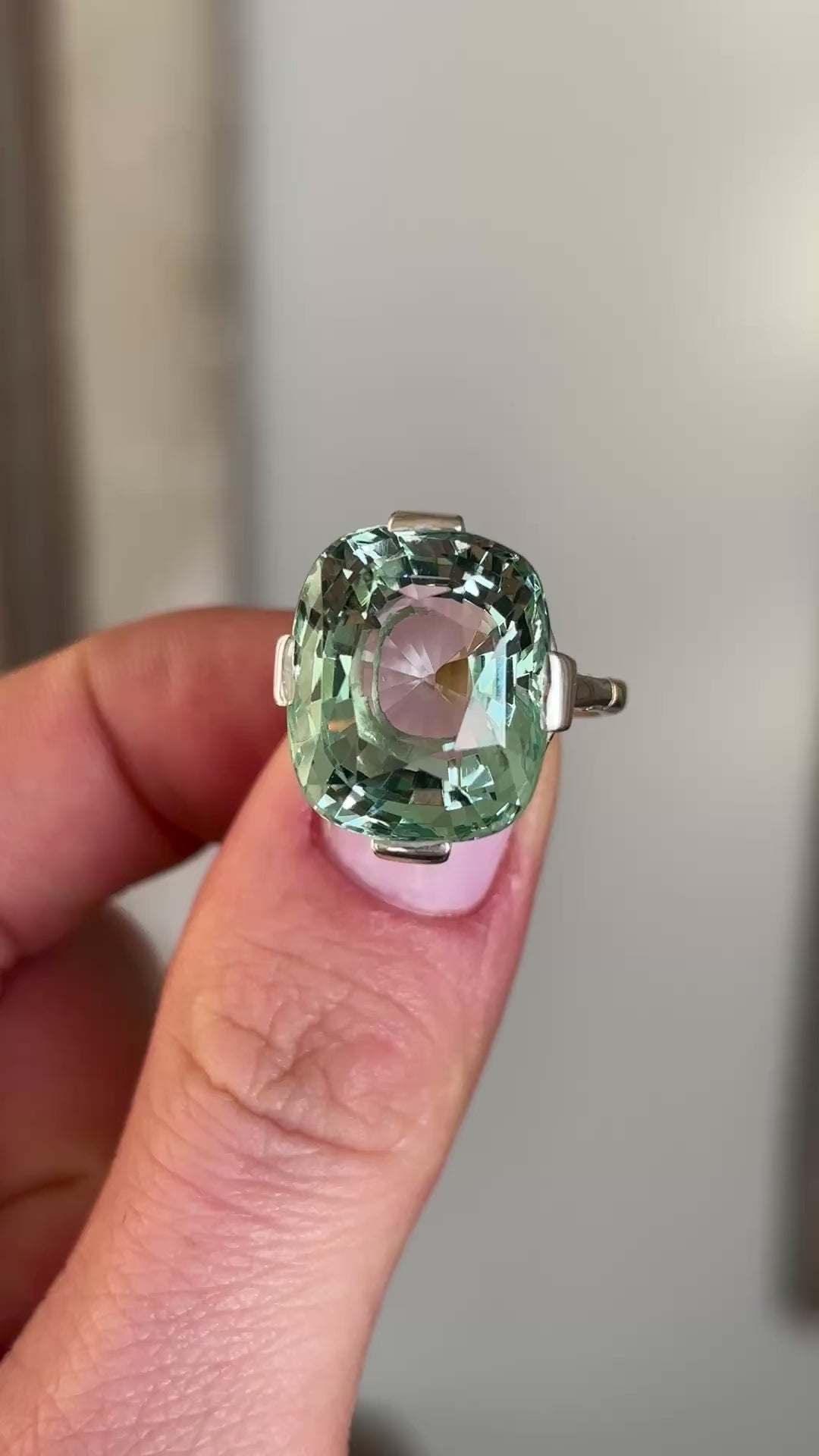 Vintage, Art Deco aquamarine cocktail ring